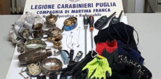 Quattro baresi in trasferta fanno razzia in una abitazione: arrestati